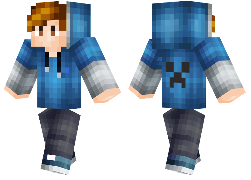 Blue Creeper Hoodie Minecraft Skins