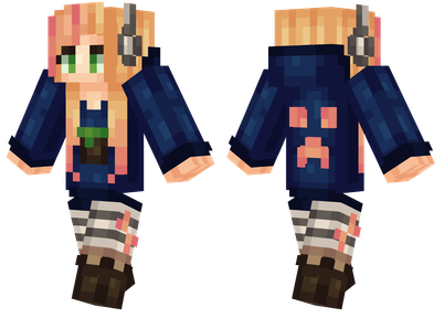 Minecraft Skin Mary Gamer Girl Digital Download for 