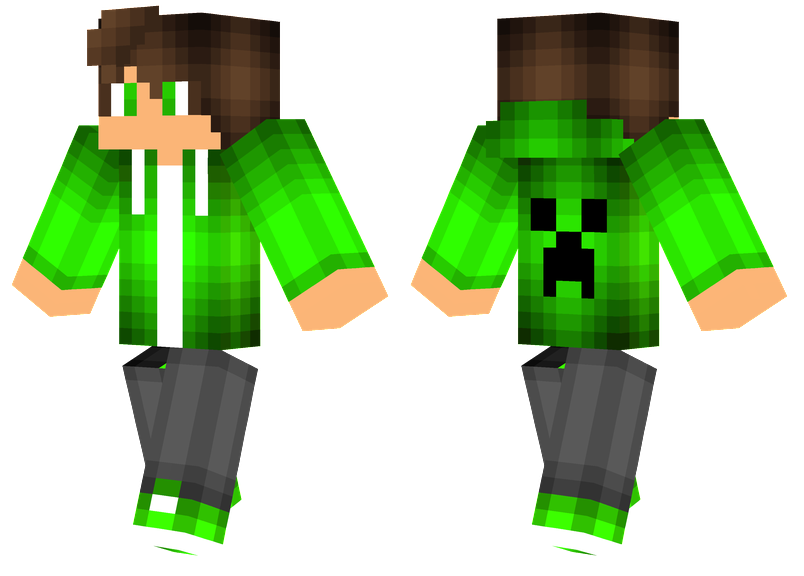 Green Creeper Hoodie Minecraft Skins