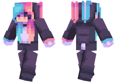 Pink & Blue Rabbit Minecraft Skins
