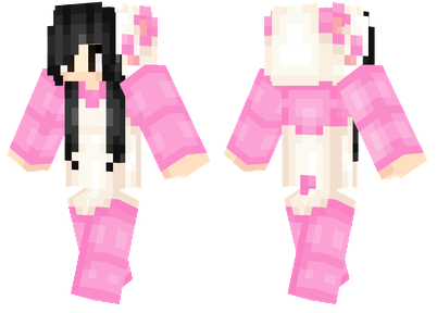 Pink Panda Girl Minecraft Skins