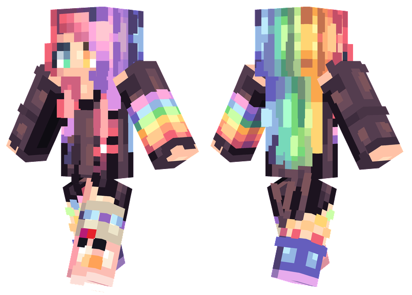 Cute Pastel Rainbow Girl Minecraft Skin at Charmaine Eder blog