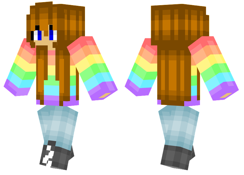 Cute Pastel Rainbow Girl Minecraft Skin at Charmaine Eder blog